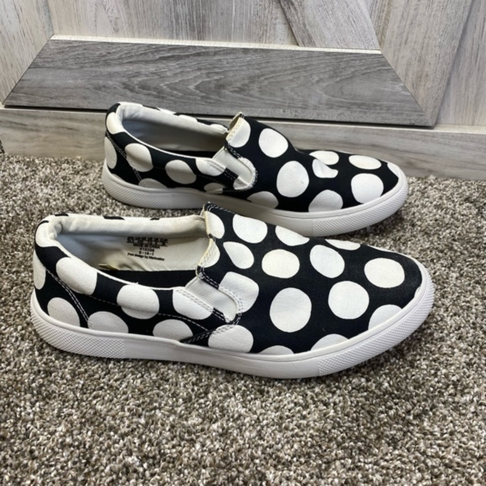 Marimekko UNIQLO Canvas Polka-dot Slip On Sneakers Shoes 7.5 - Picture 4 of 8